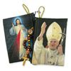 Pope John Paul II and Divine Mercy Tapestry Rosary Pouch 5-3/8" x 4"