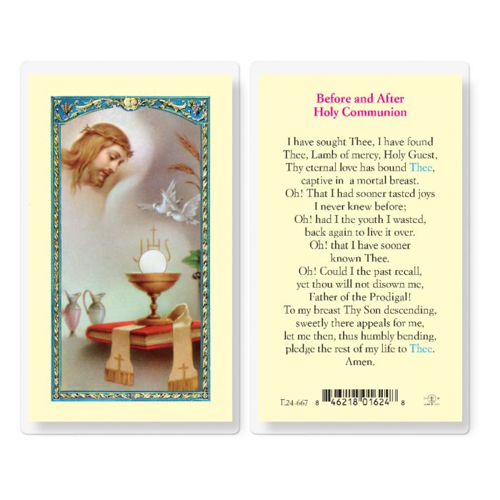 Prayer After Holy Communion Laminated Prayer Card