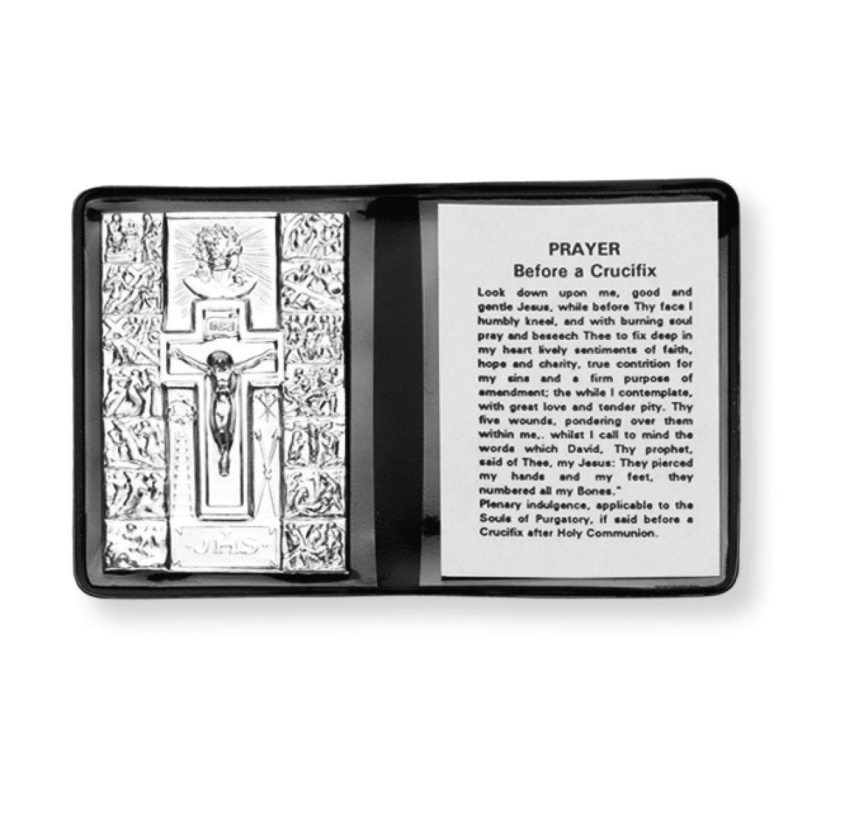 Prayer Before A Crucifix - Stations of the Cross Plaque in 2 1/2" x 4" Folder