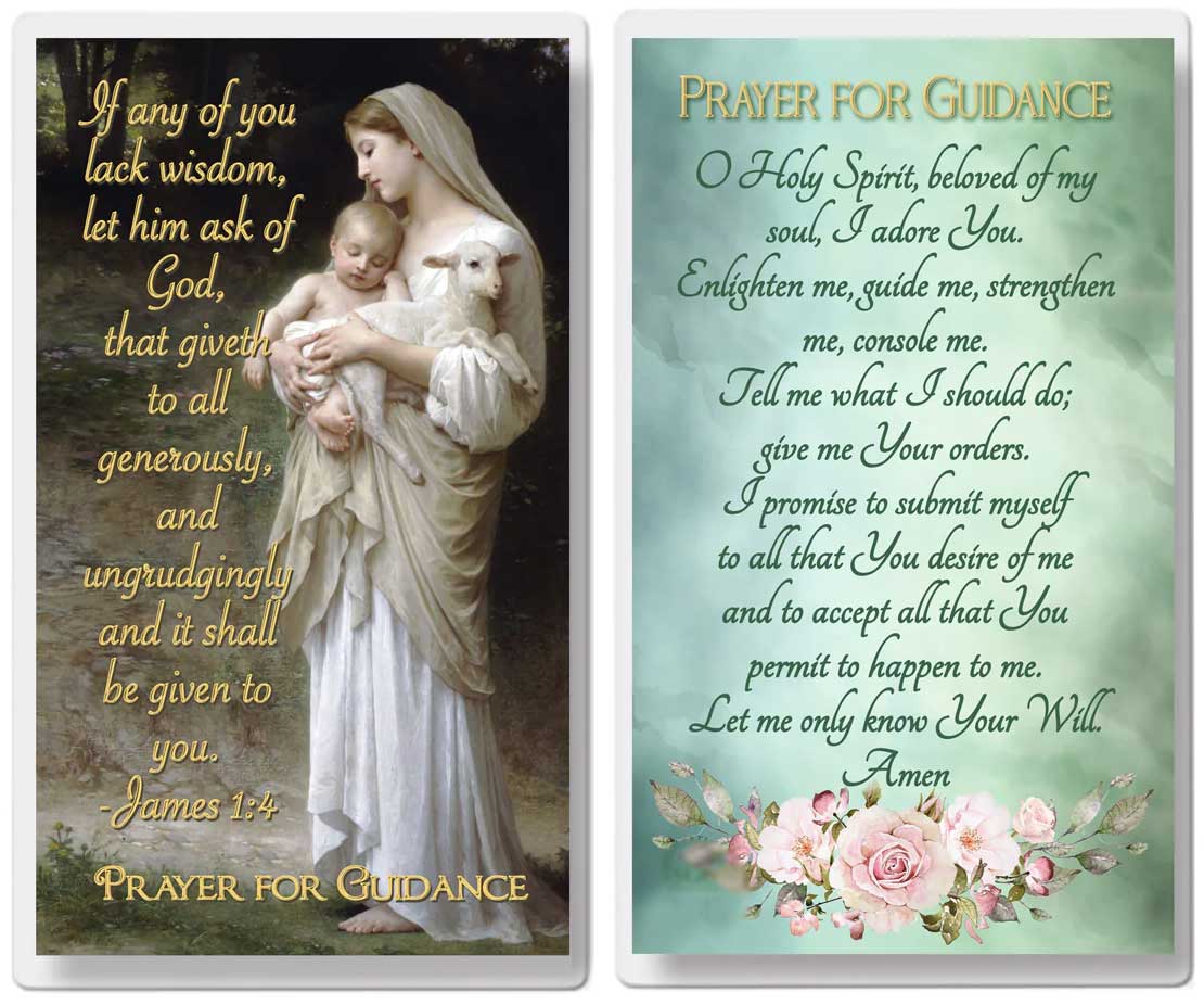Prayer For Guidance 2.5" x 4.5" Laminated Prayer Card