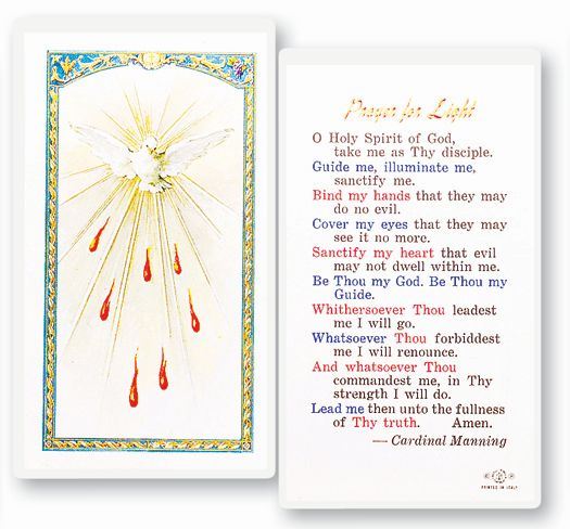 Prayer For Light Laminated Prayer Card