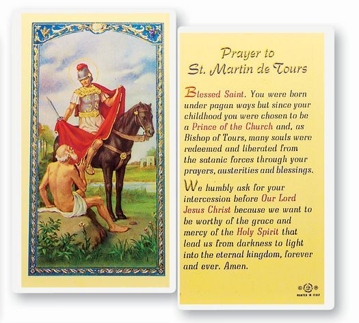 Prayer To St. Martin Of Tours Holy Card