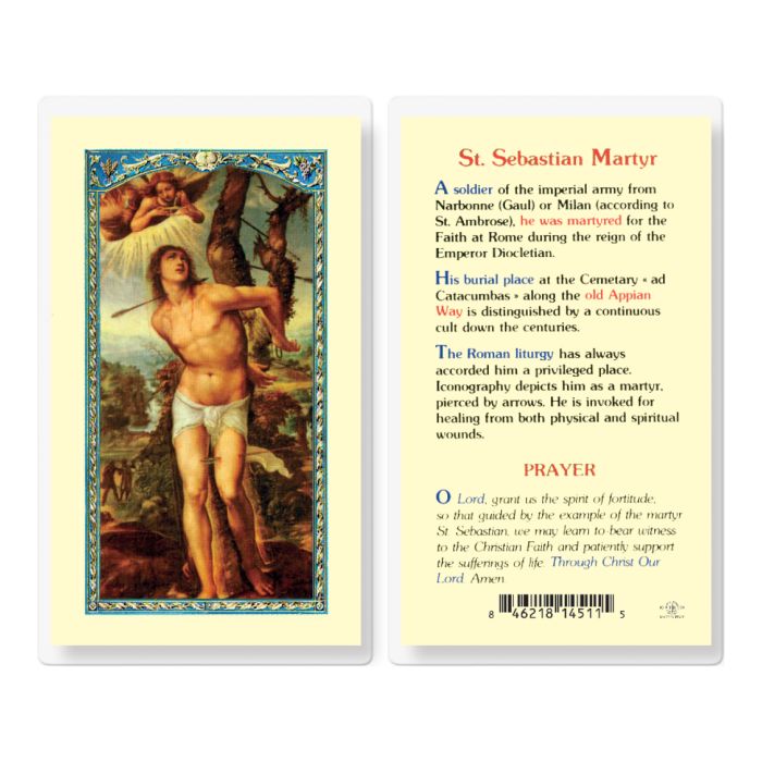 Prayer To St. Sebastian Laminated Prayer Card