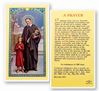 Prayer To St. Vincent De Paul Laminated Prayer Card