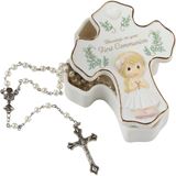 Precious Moments Blessings On Your First Communion Girl Rosary Box with White Rosary 222407