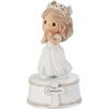 Precious Moments Holy Communion Girl Musical Plays The Lord's Prayer, Resin 6"H