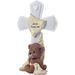 Precious Moments Jesus Loves Me 6.5" Standing Cross with Teddy Bear - 125175