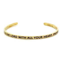 Proverbs 3:5 Trust in the Lord With All Your Heart Blessing Band, Gold Cuff Bracelet