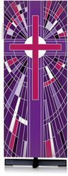 Purple Cross Printed Lectern Cover