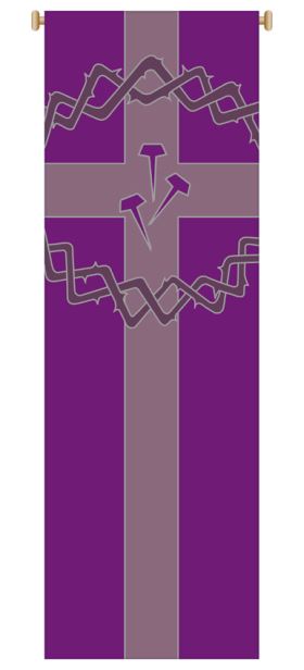 Purple Crown of Thorns/Nails Banner