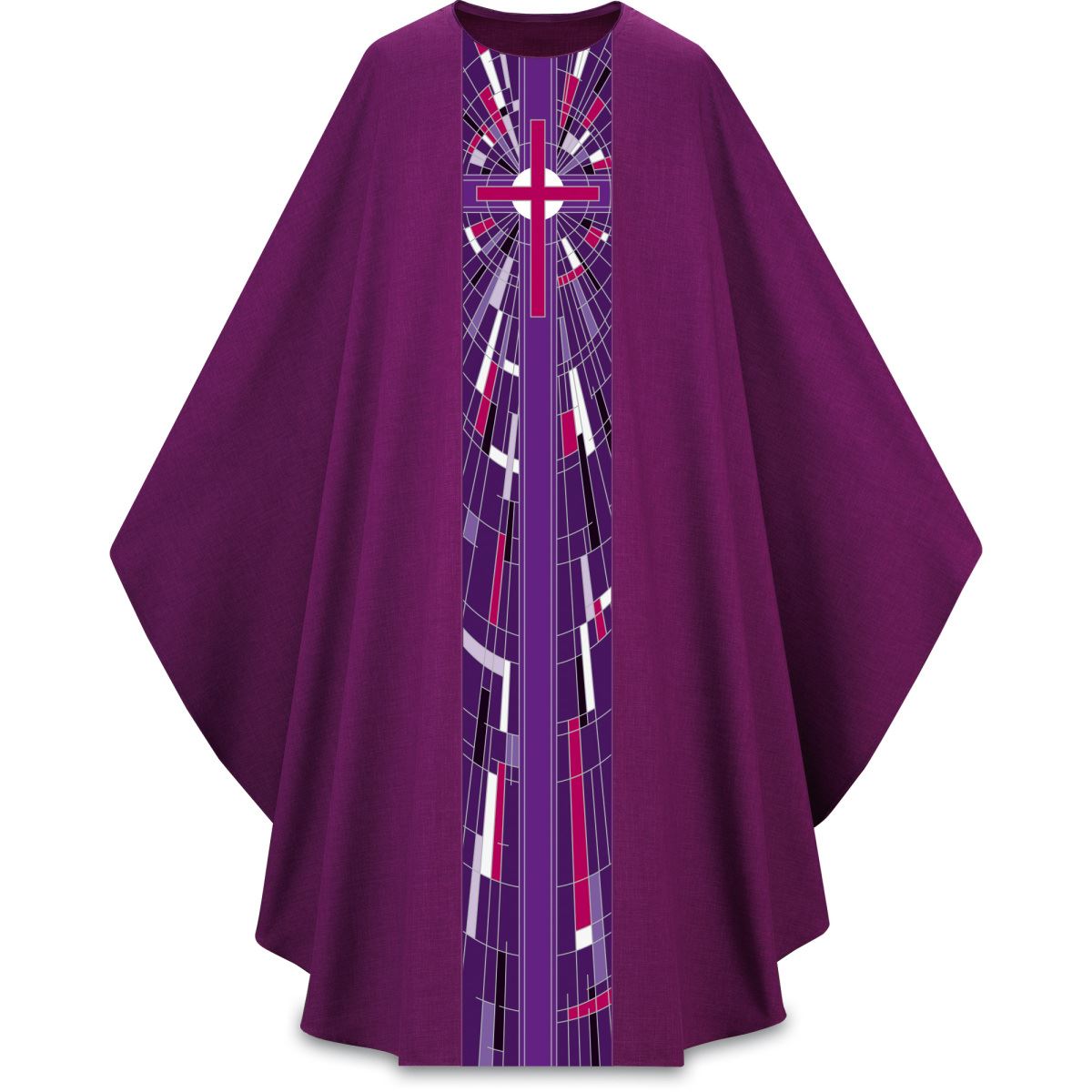 Purple Gothic Chasuble with Plain Collar