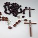 Natural Wood Wall Rosary from Italy, Colors Vary - 17066