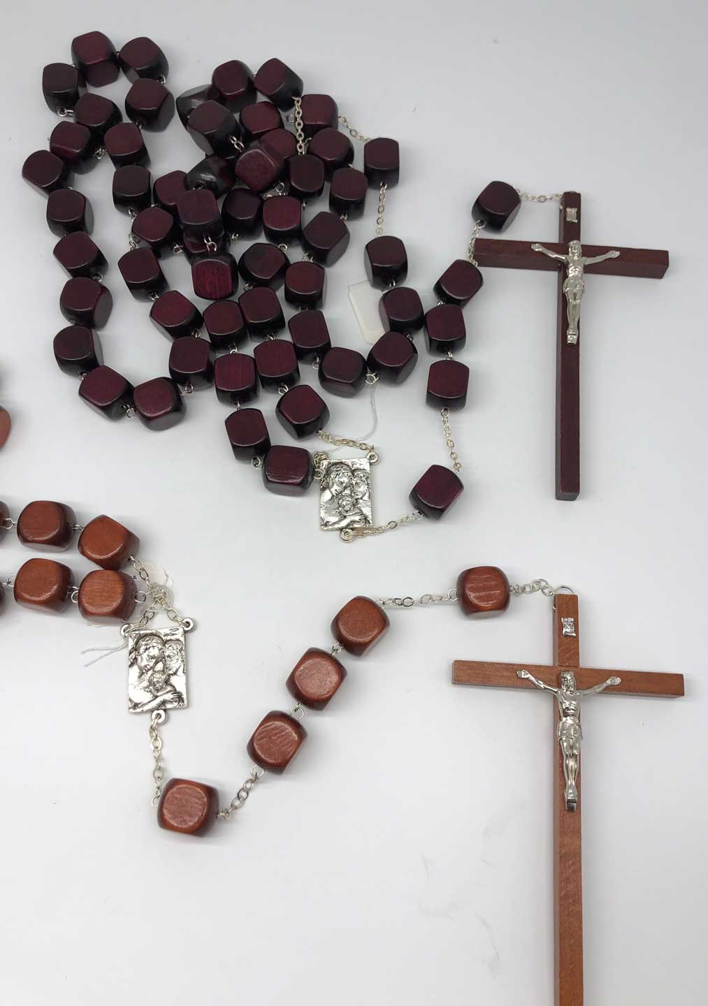 Natural Wood Wall Rosary from Italy, Colors Vary