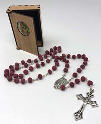 Red 6mm Rose Scented Rosary, Wood Beads