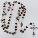 Red Cloisonne 8mm Bead Italian Rosary