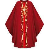 Red Gothic Chasuble with Plain Collar