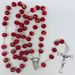 Red Painted Glass Bead Rosary from Italy - 122244