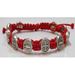 Red/Silver St. Benedict Blessing Bracelet with Story Card