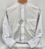Reliant Long Sleeve White Neckband Collar Shirt
