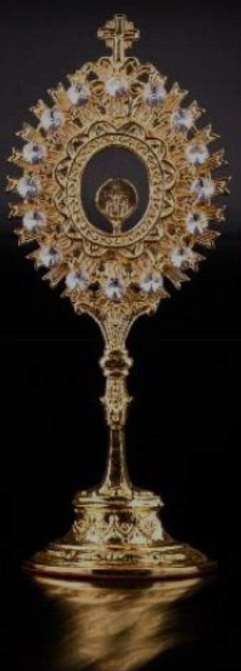 Reliquary Gold Plated Reliquary with Precious Crystal Stones and Cross 20cm tall FROM GERMANY
