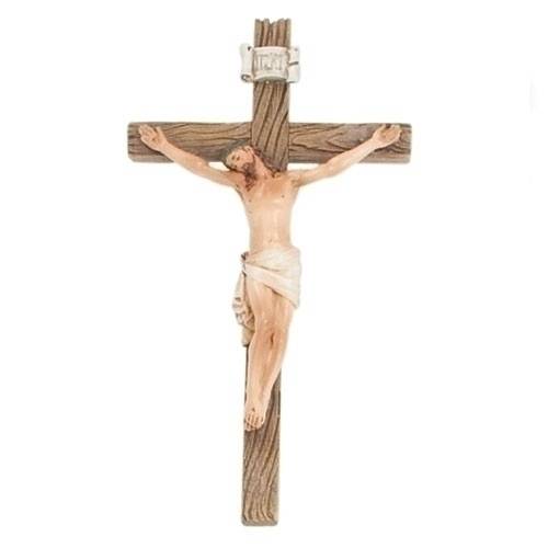 12 Free Standing Florentine Resin Crucifix with Corpus Crucifixion of Jesus