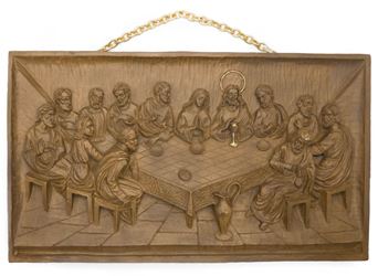 Resin Wood Last Supper Wall Hanging 10.5" X 5.5"