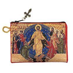 Resurrection Of Christ Tapestry Icon Pouch Decent Into Hell of Christ and Lifting up Of Adam and Eve - 2 Sided - With Zipper