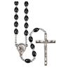 Rosary Black Plastic Oval Bead
