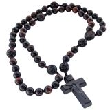 Rose Carved 10mm Jujube Wood Rosary