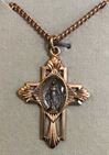 Miraculous Rose Gold Medal Cross on Chain