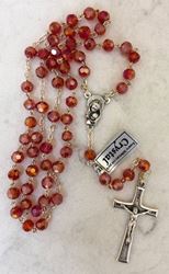 Ruby Red Crystal Rosary from Italy