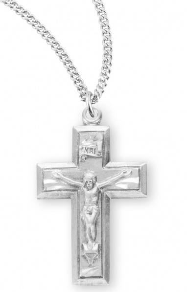 Sterling Silver Wide Crucifix on 18" Chain