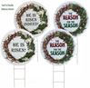 SET OF 2 Round 24" Double Sided Yard Signs (Easter and Christmas)