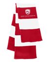 SJM Red/Shite Striped Rugby Knit Scarf