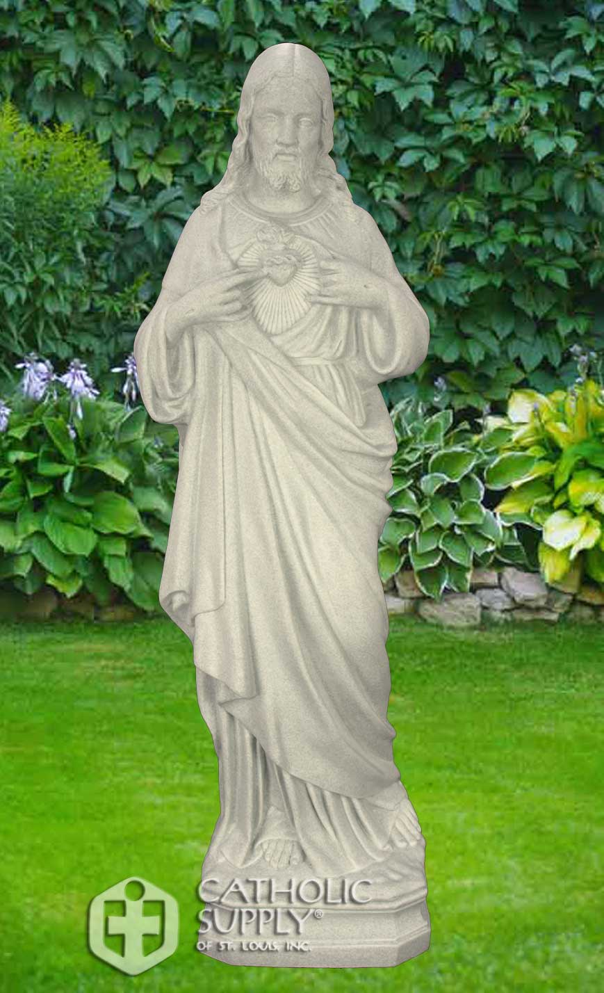 Sacred Heart Jesus 24" Statue, Granite Finish