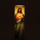 Sacred Heart of Jesus 8" Flickering LED Flameless Prayer Candle with Timer