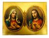 Sacred Heart of Jesus - Immaculate Heart of Mary Gold Leaf Wall Plaque from Italy