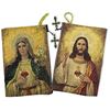 Sacred Hearts of Jesus and Mary Icon Tapestry Rosary Pouch 5 3/8" x 4"