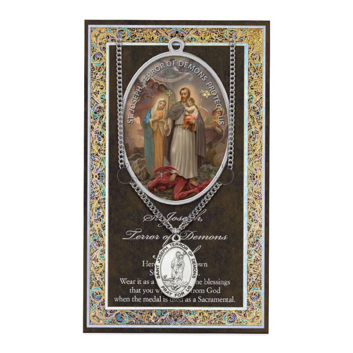 Saint Joseph "Terror of Demons" Biography Folder and Medal
