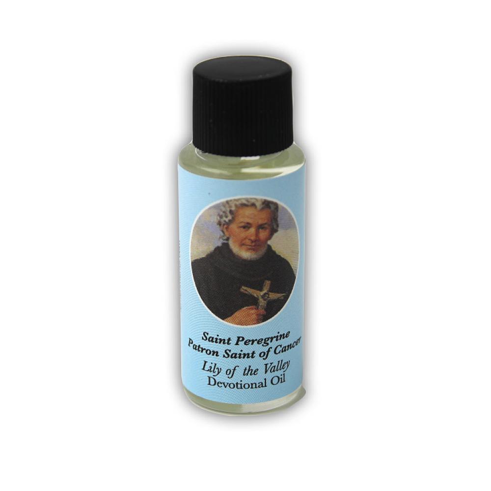 Italian Oil Saint Peregrine Devotional Oil, Lily of the Valley Scent Made in Italy