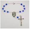 St. Christopher Sapphire Blue Auto Rosary