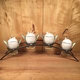 Iron Candleholder w/4 "Leif" Glass Cups, Arch