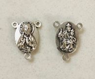 Scapular Silver Oxidized Rosary Centerpiece