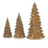 Set of 3 Gold Trees 6.75"-11.75" with Gold Glitter