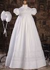 Short Sleeve Christening Gown and Bonnet