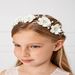 Silk Flower Headband with Rhinestones and Pearls - 118044