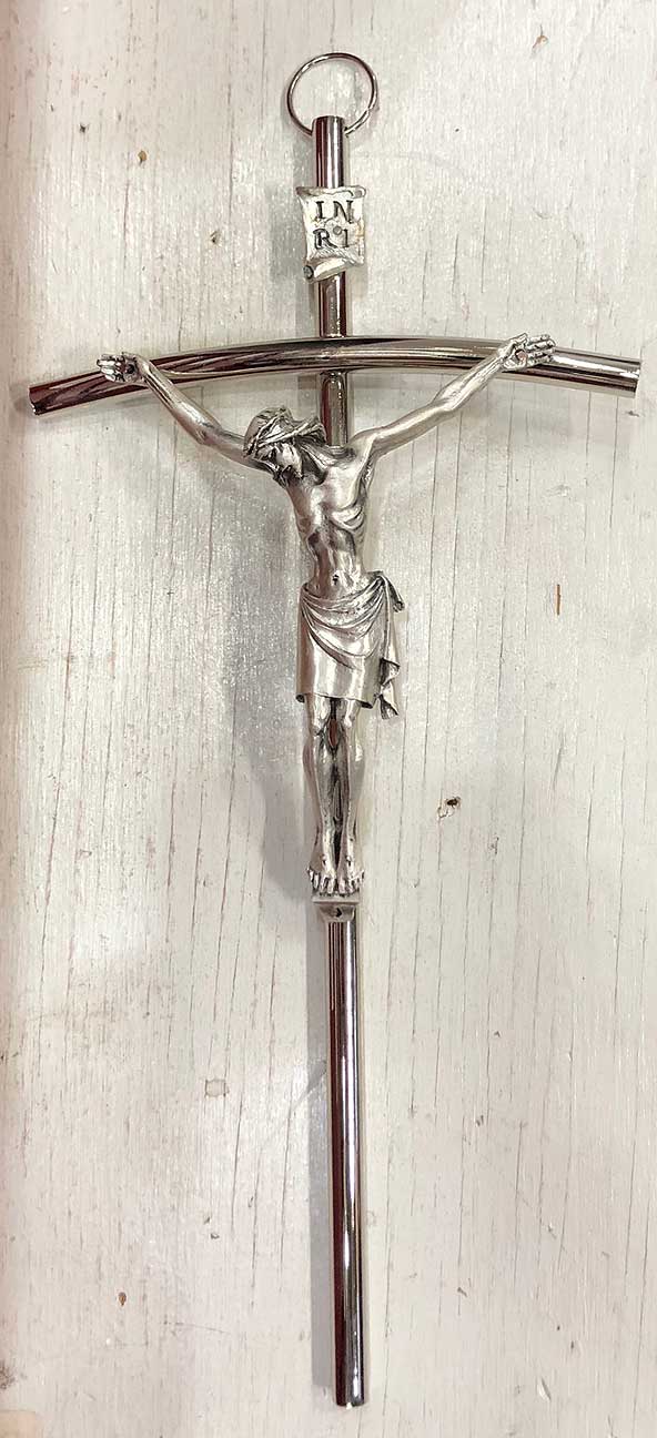 Silver 11" Wall Crucifix from Italy