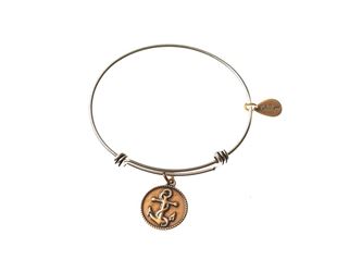 Silver Bangle with Gold Anchor Charm