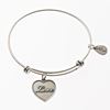 Silver Bangle with Love Charm