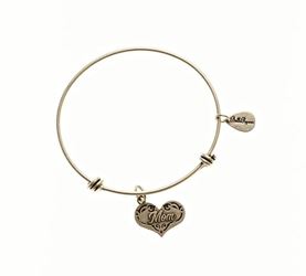 Silver Bangle with Mom Charm